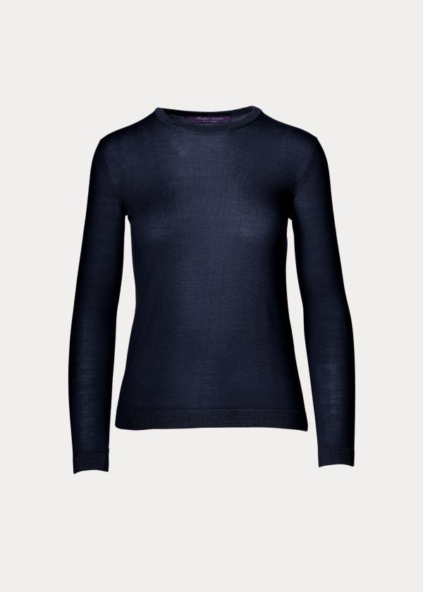 Ralph Lauren Cashmere Crewneck Striktrøje Dame Danmark (SHJNW3864)